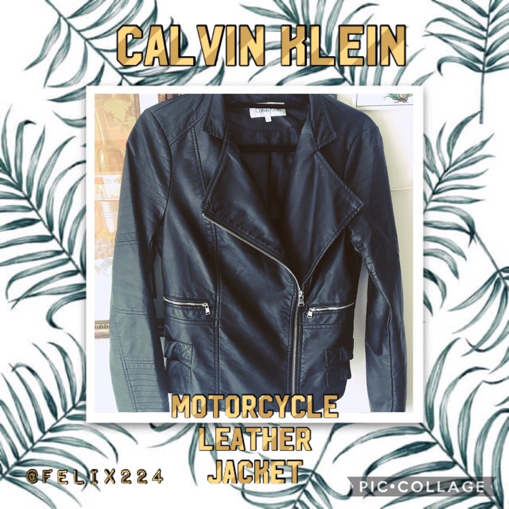 Vintage Calvin Klein Faux Leather Moto Jacket